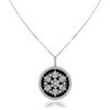 18K white gold onyx medallion with diamonds