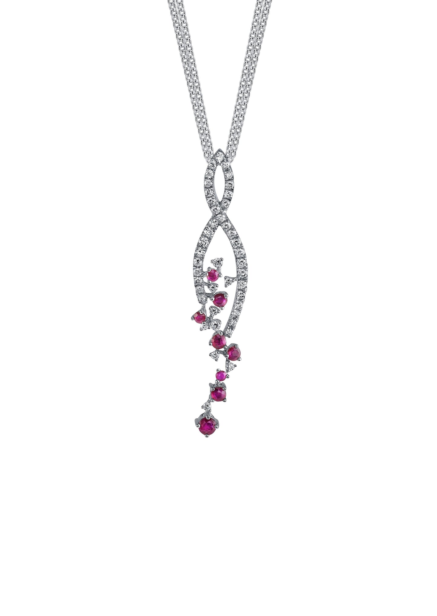 18K DIAMOND AND RUBY NECKLACE