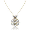 18K Two tone diamond honeycomb necklace