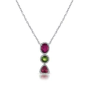 18K GOLD TOURMALINE DROP NECKLACE WITH DIAMONDS