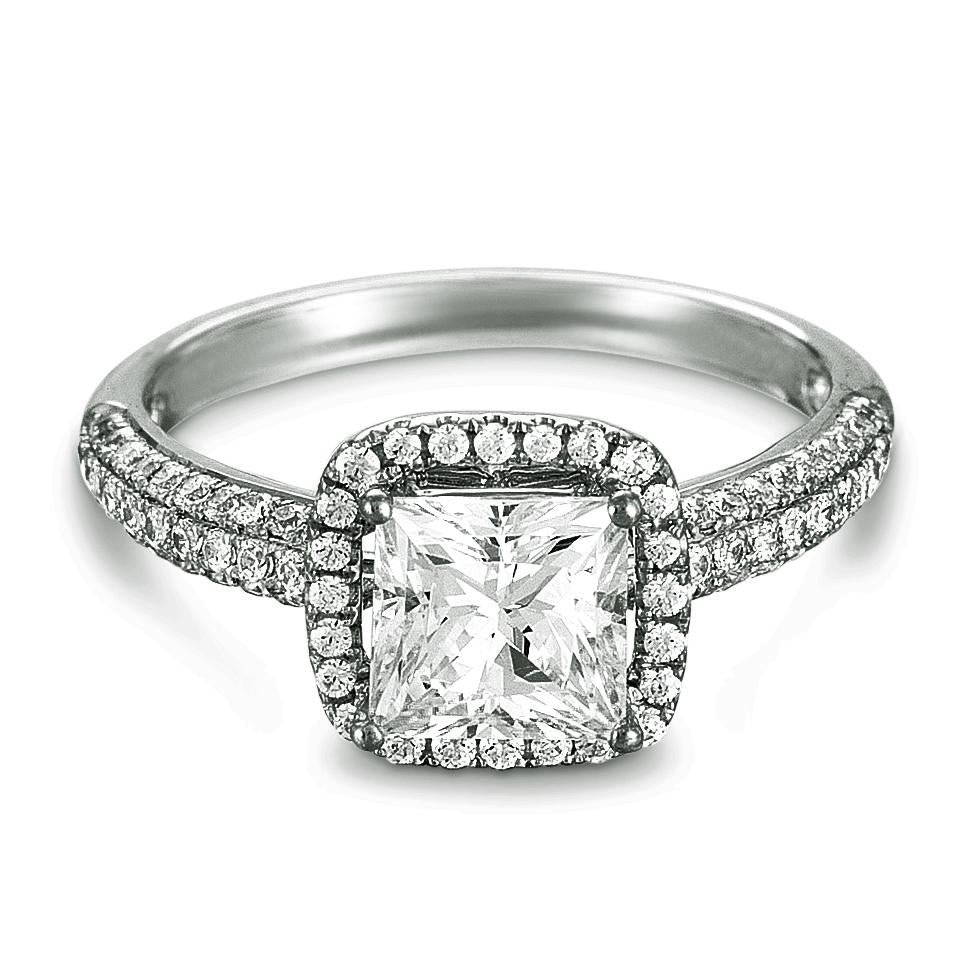 18K WHITE GOLD DIAMOND ENGAGEMENT RING