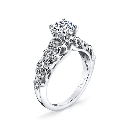 18K WHITE GOLD DIAMOND ENGAGEMENT RING