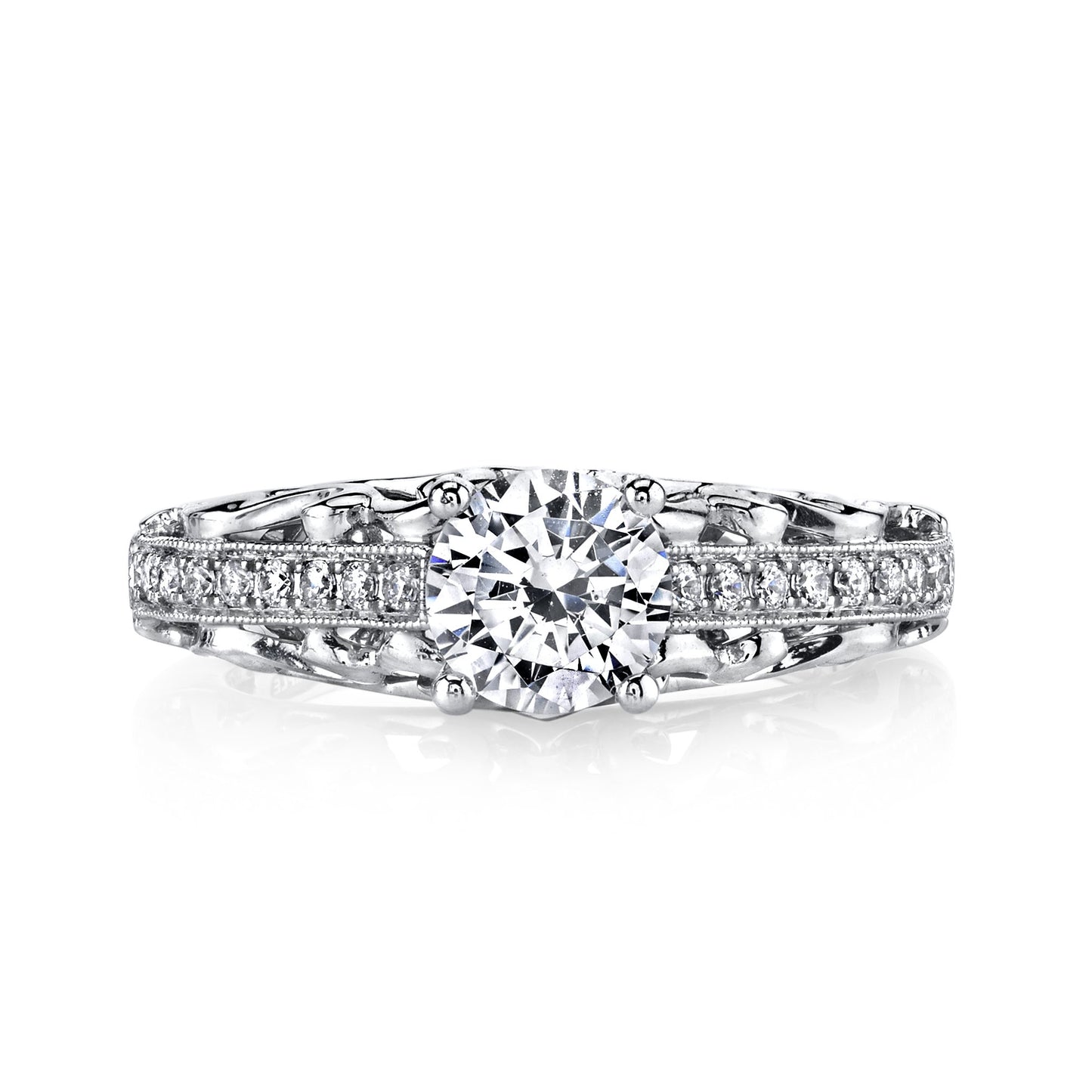 18K WHITE GOLD DIAMOND ENGAGEMENT RING