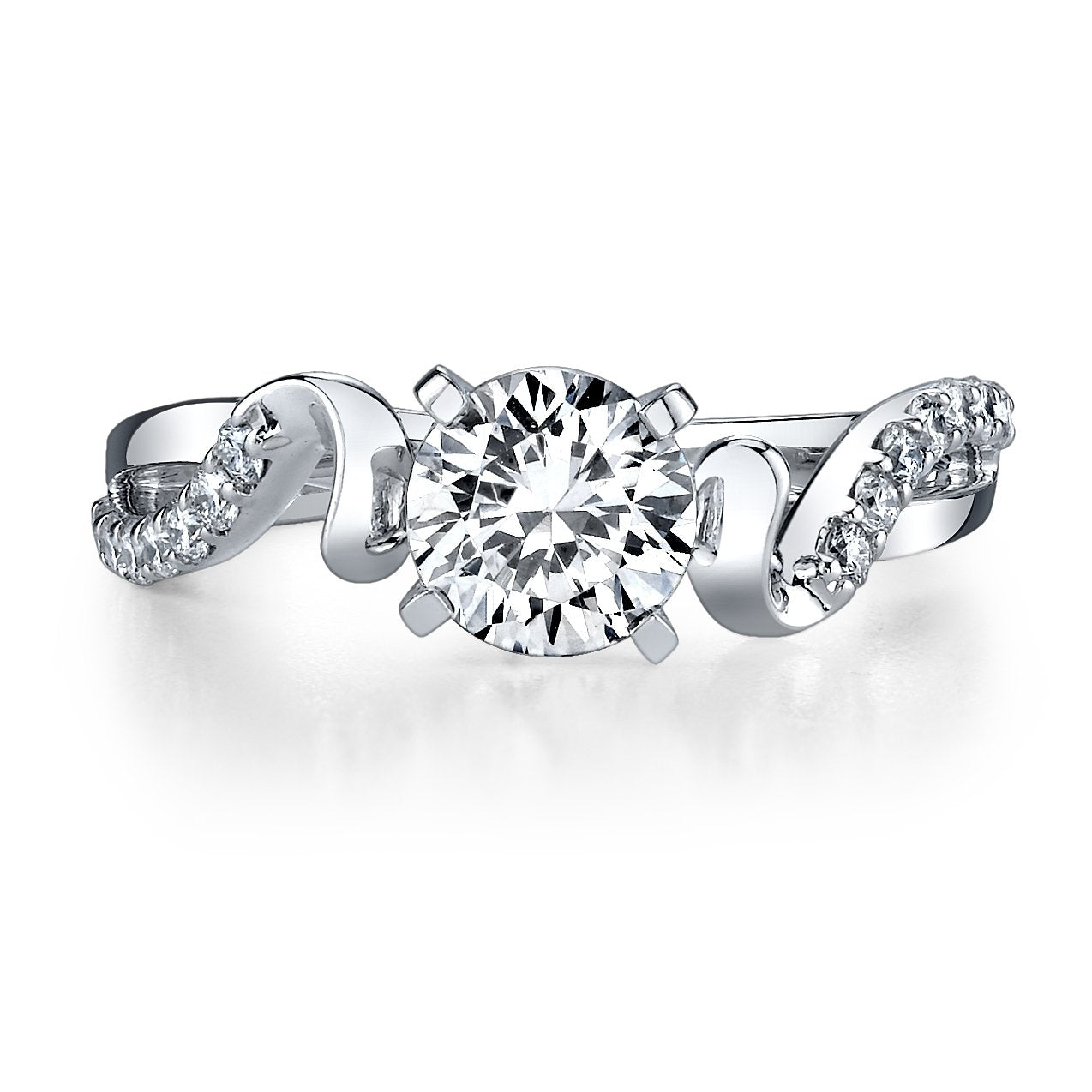 18K WHITE GOLD DIAMOND ENGAGEMENT RING