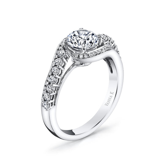 18K WHITE GOLD DIAMOND ENGAGEMENT RING