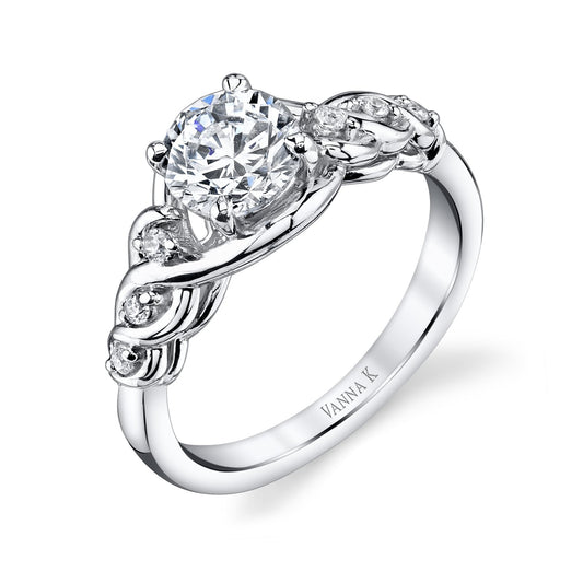 18K WHITE GOLD DIAMOND ENGAGEMENT RING