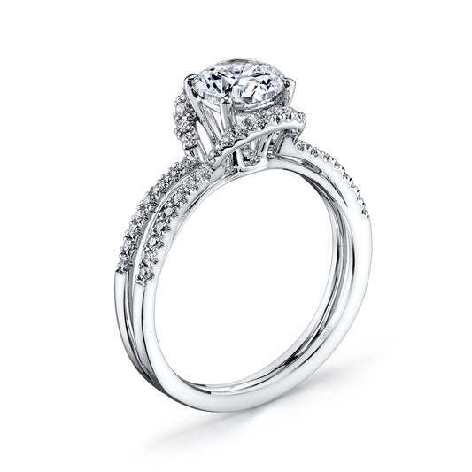 18K WHITE GOLD DIAMOND ENGAGEMENT RING