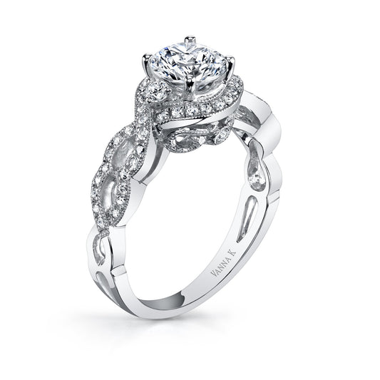 18K WHITE GOLD DIAMOND ENGAGEMENT RING