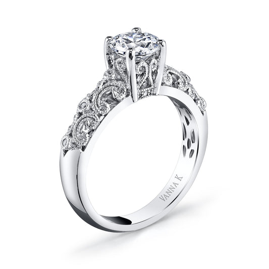 18K WHITE GOLD DIAMOND ENGAGEMENT RING