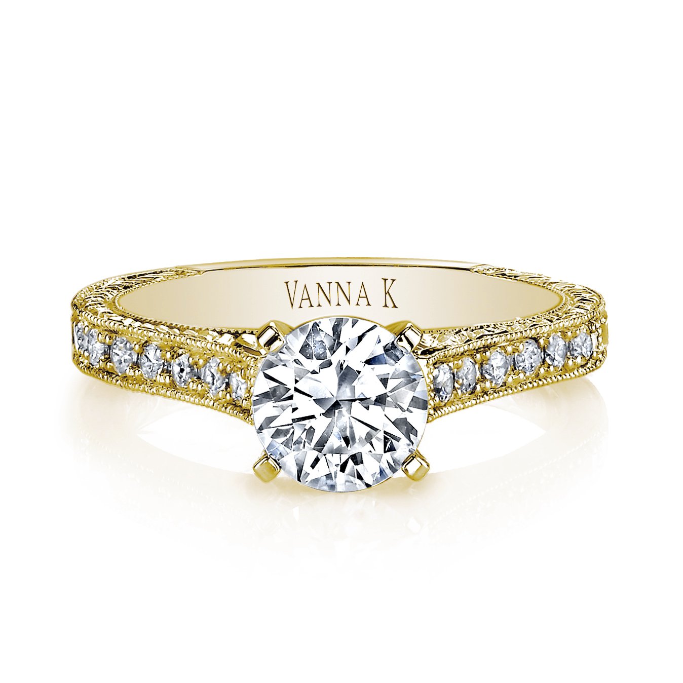 18K YELLOW GOLD DIAMOND ENGAGEMENT RING