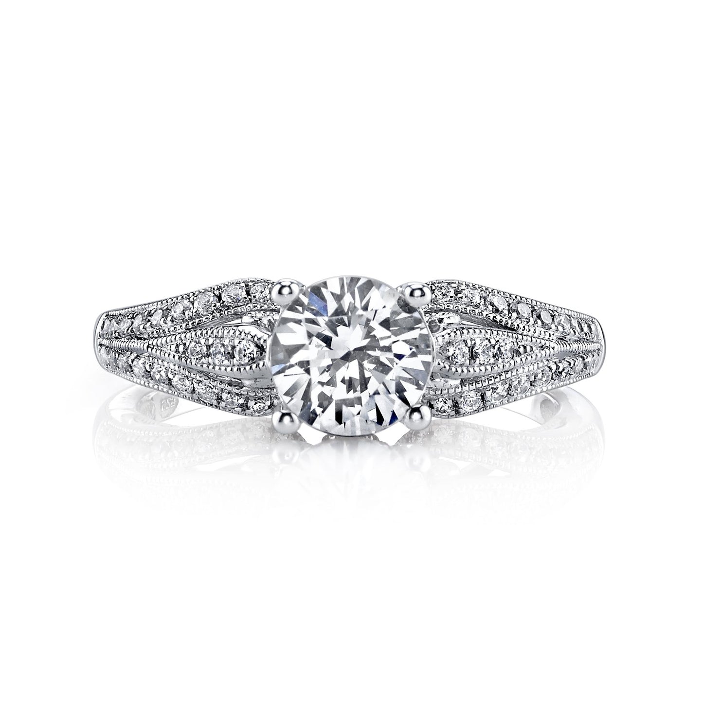 18K WHITE GOLD HALO DIAMOND ENGAGEMENT RING