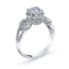 18K WHITE GOLD HALO DIAMOND ENGAGEMENT RING