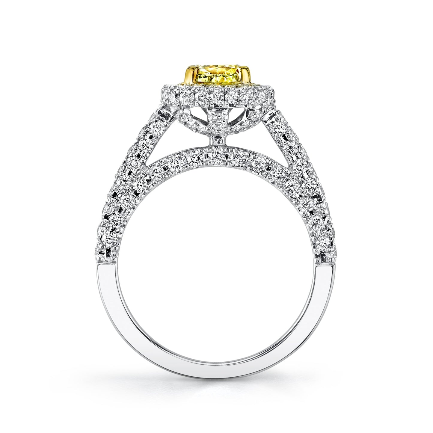 18K WHITE GOLD YELLOW DIAMOND ENGAGEMENT RING