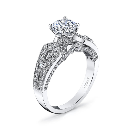 18K WHITE GOLD DIAMOND ENGAGEMENT RING