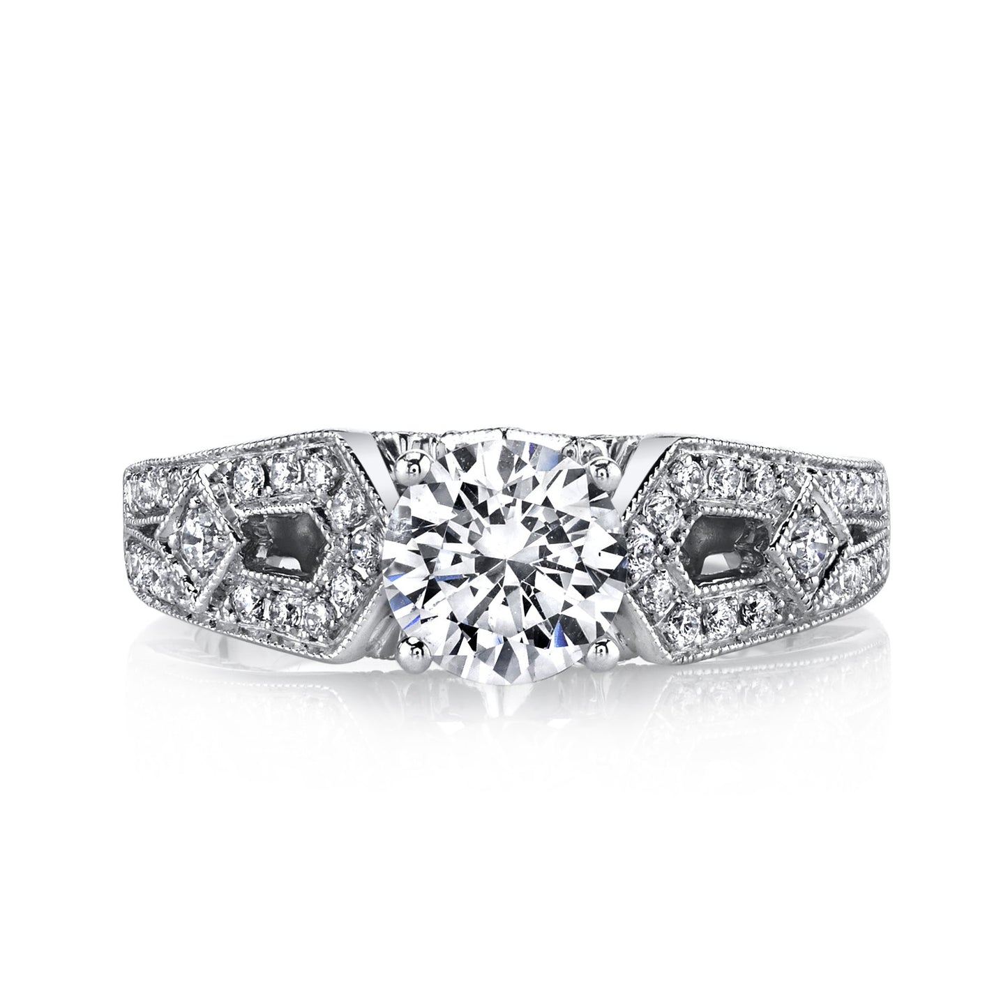 18K WHITE GOLD DIAMOND ENGAGEMENT RING