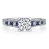 18K WHITE GOLD DIAMOND AND SAPPHIRE ENGAGEMENT RING