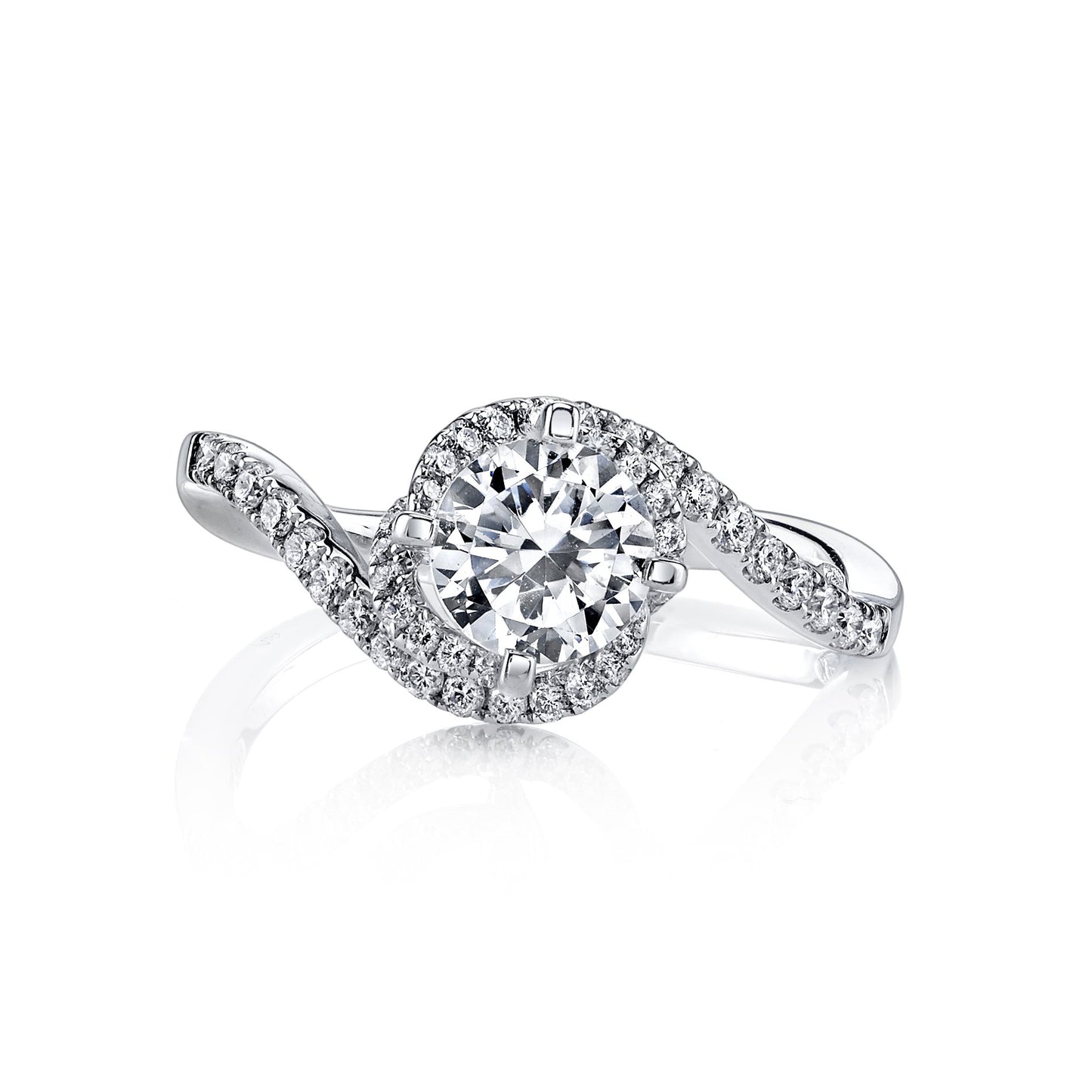 18K WHITE GOLD DIAMOND ENGAGEMENT RING