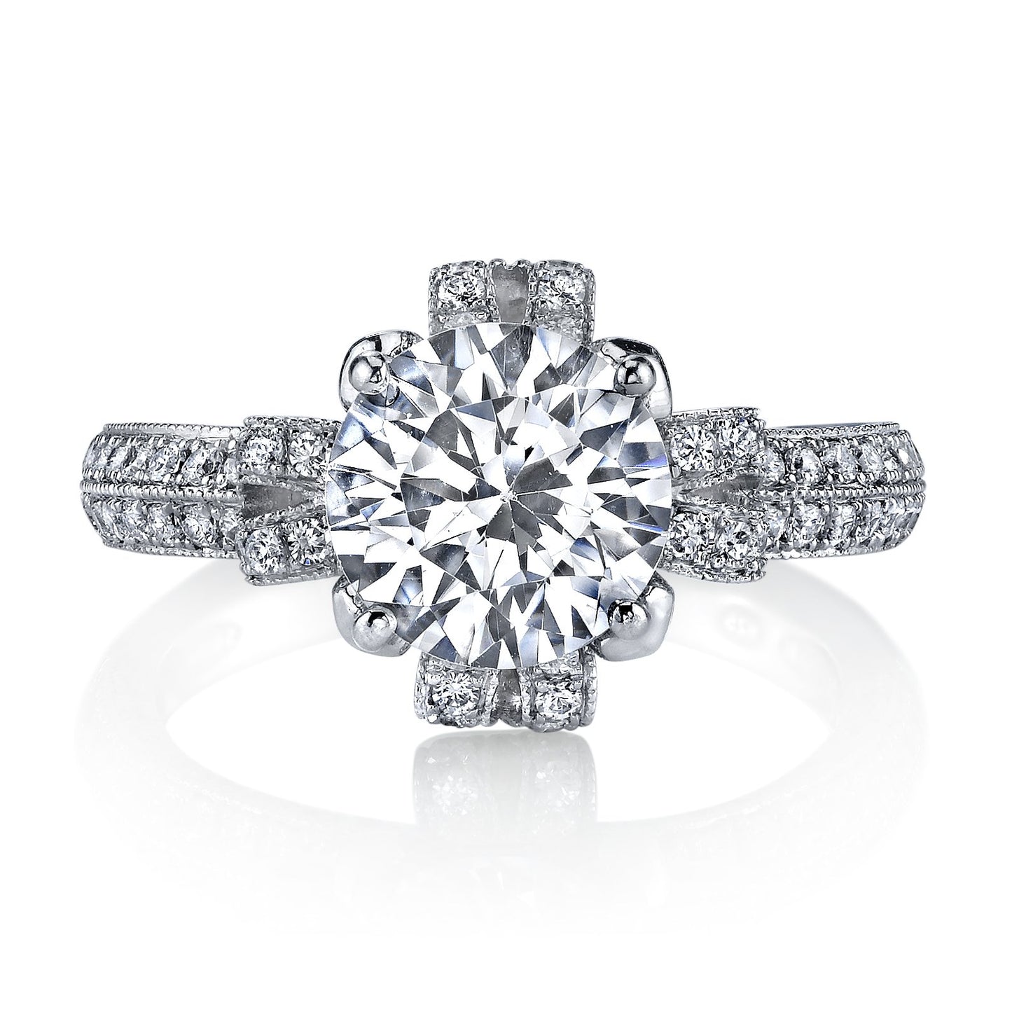 18K WHITE GOLD DIAMOND ENGAGEMENT RING