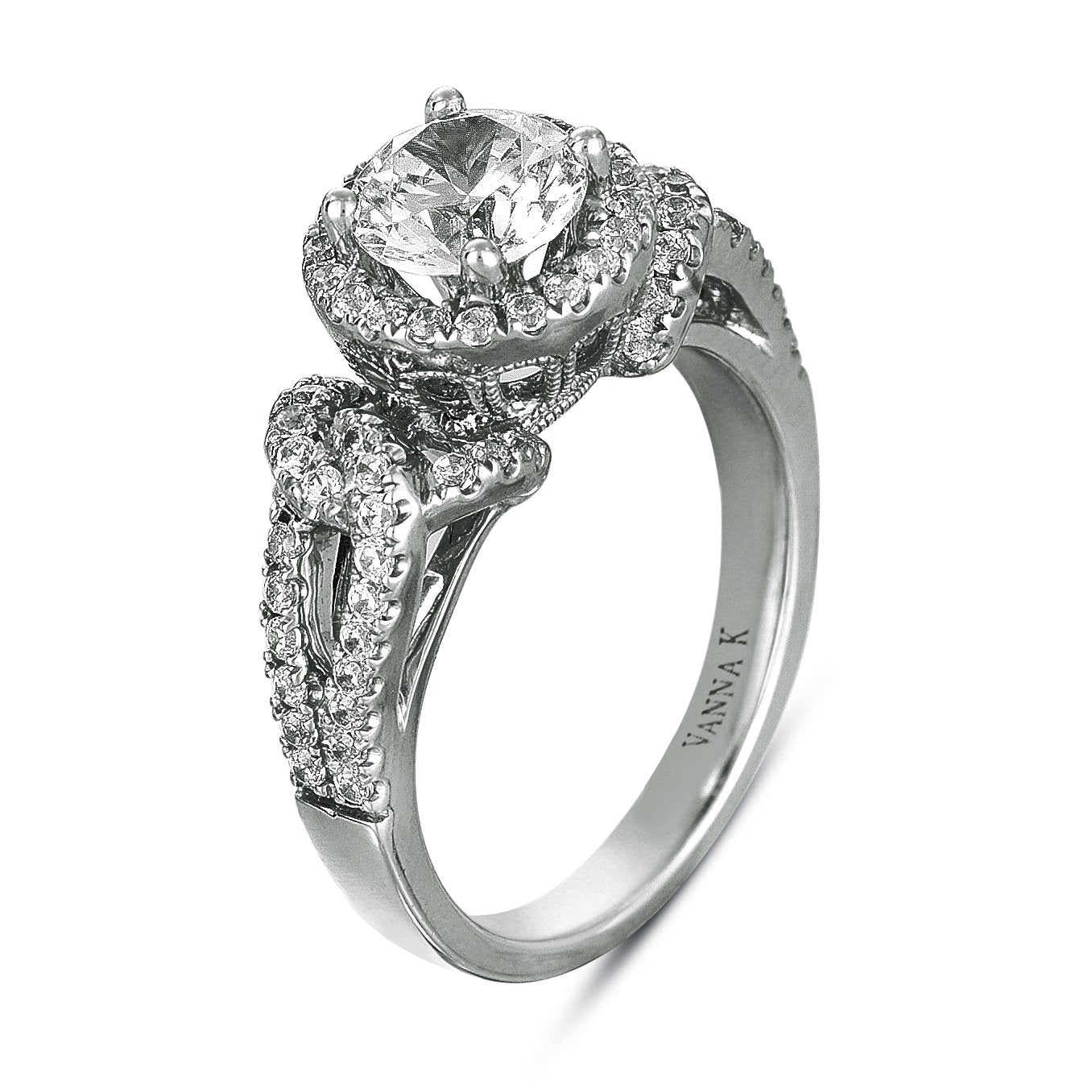 18K WHITE GOLD DIAMOND ENGAGEMENT RING