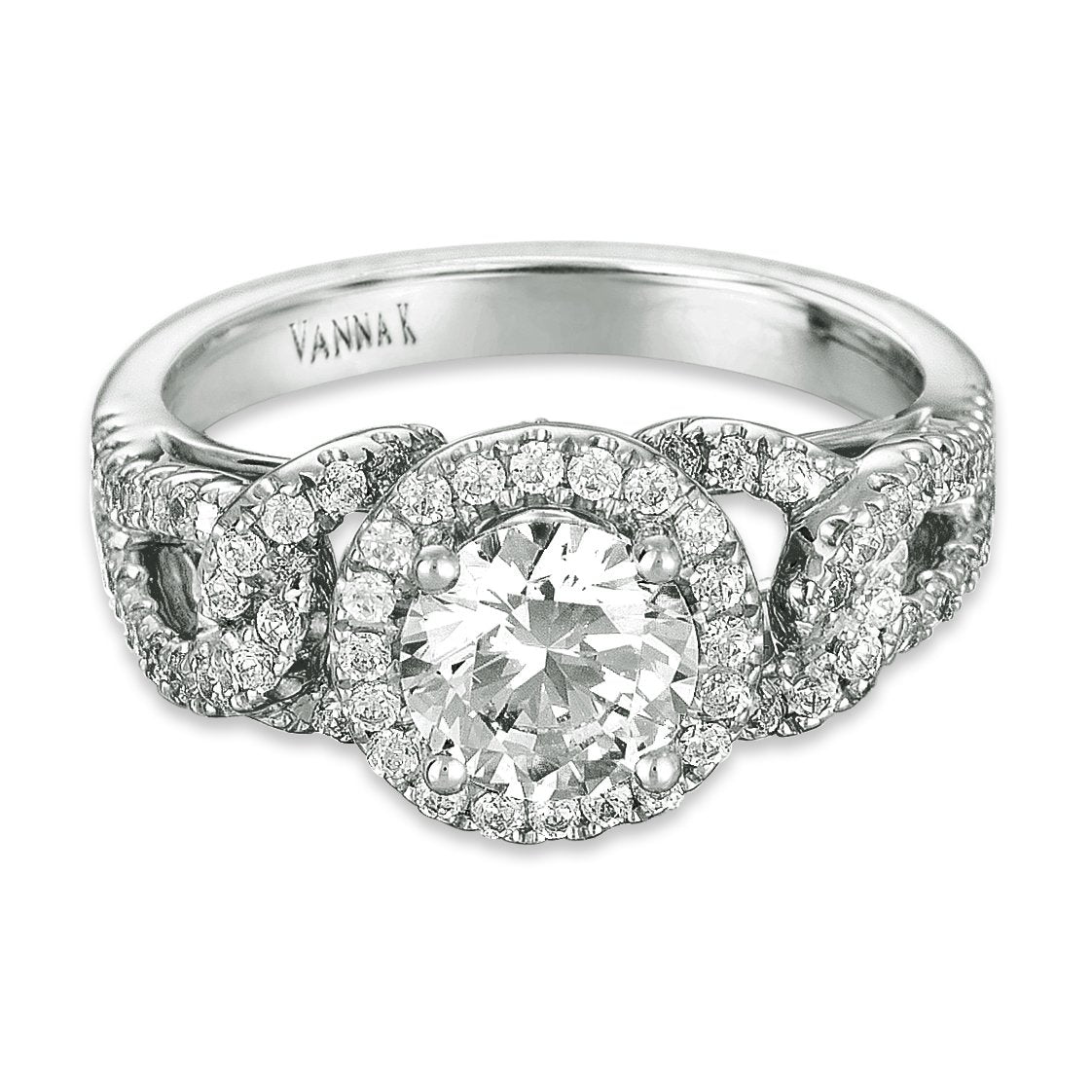 18K WHITE GOLD DIAMOND ENGAGEMENT RING