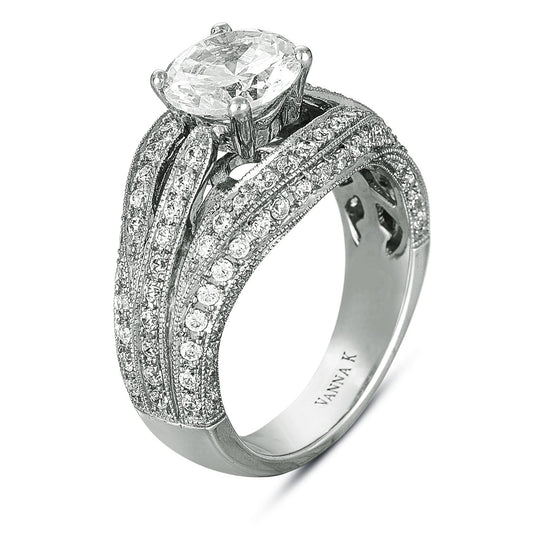 18K WHITE GOLD DIAMOND ENGAGEMENT RING