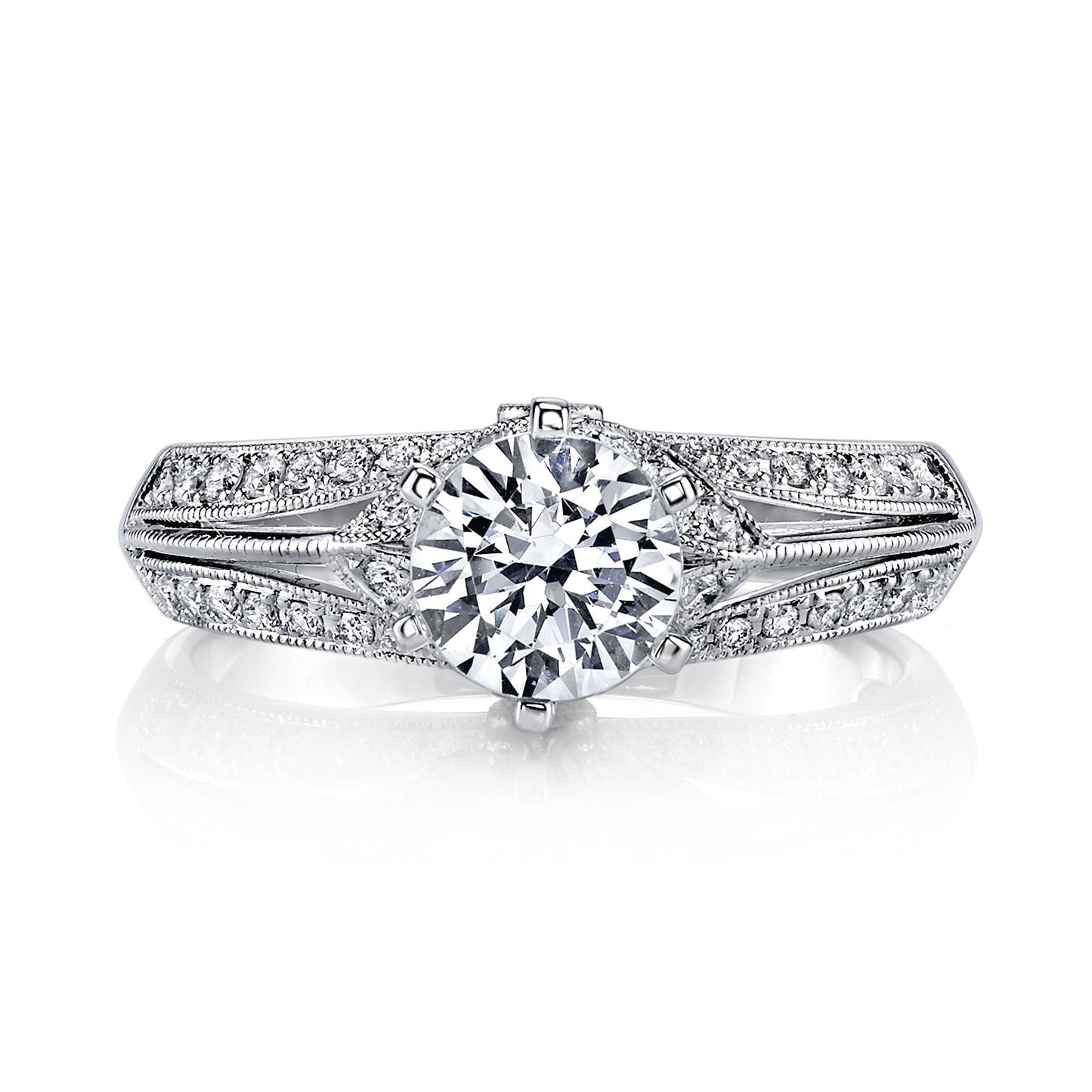 18K WHITE GOLD DIAMOND ENGAGEMENT RING