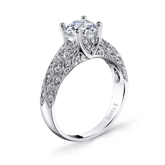 18K WHITE GOLD DIAMOND ENGAGEMENT RING