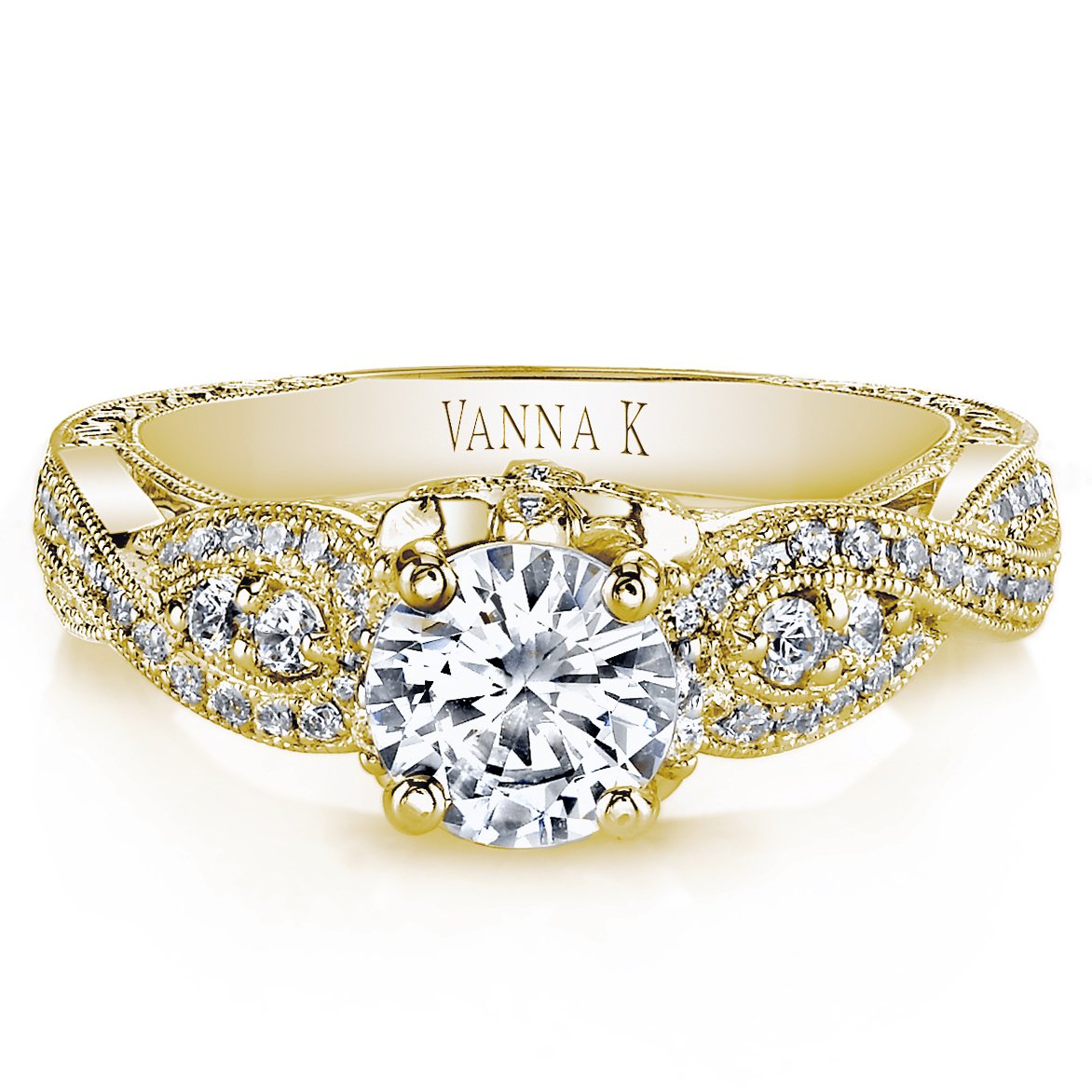 18K YELLOW GOLD DIAMOND ENGAGEMENT RING