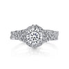 18K WHITE GOLD HALO DIAMOND ENGAGEMENT RING