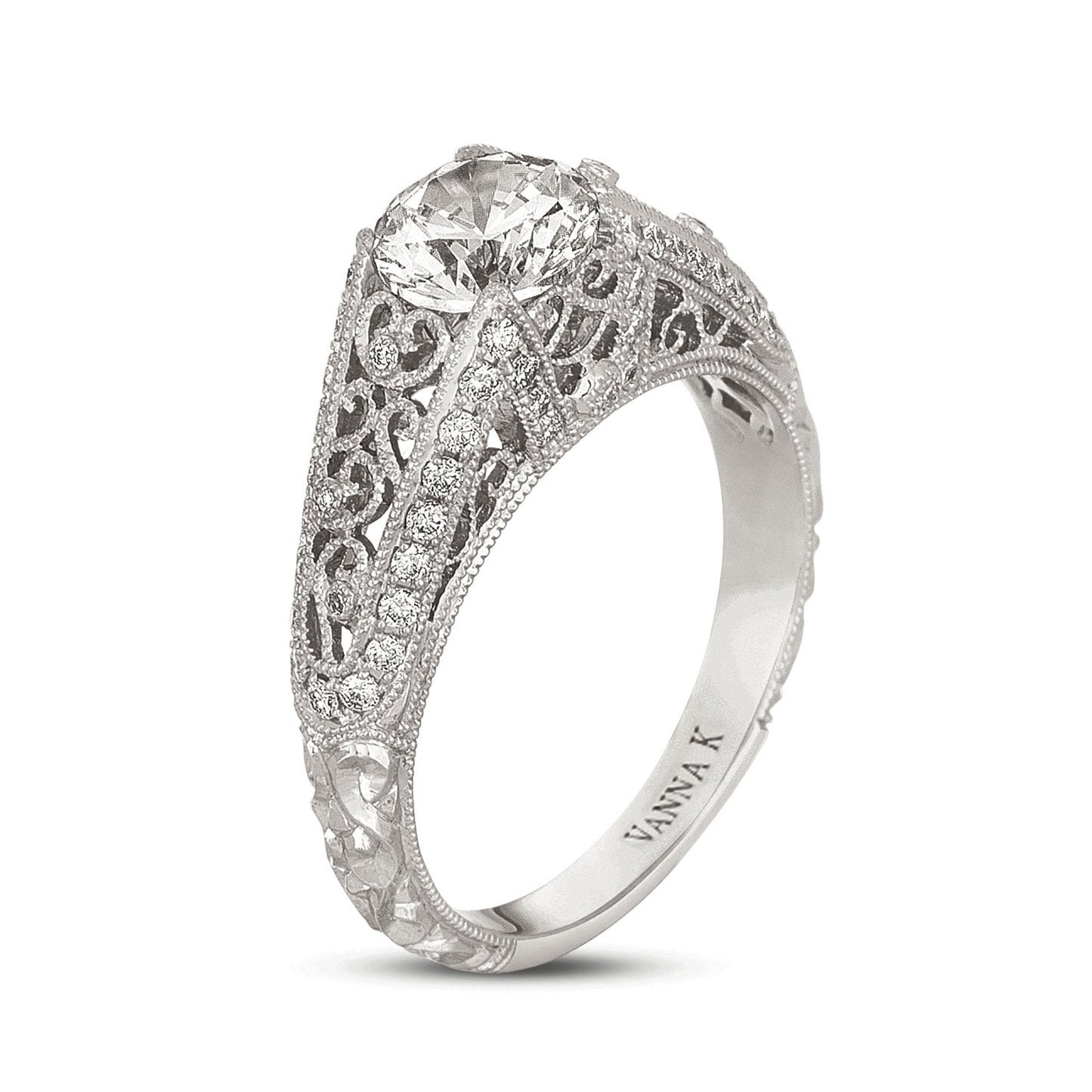 18K WHITE GOLD DIAMOND ENGAGEMENT RING