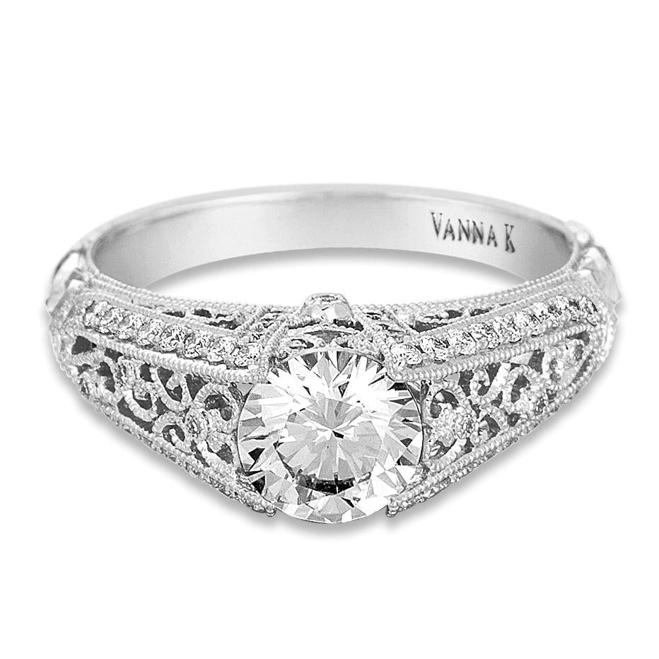 18K WHITE GOLD DIAMOND ENGAGEMENT RING