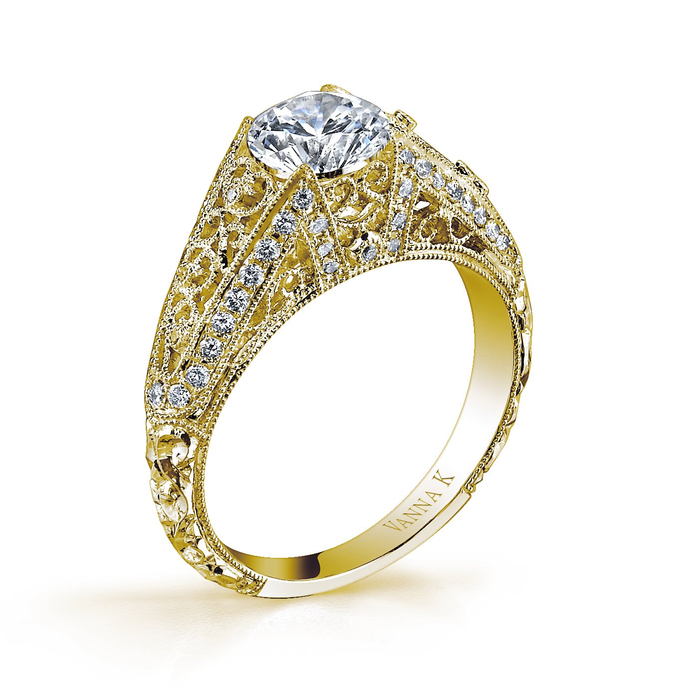 18K YELLOW GOLD DIAMOND ENGAGEMENT RING