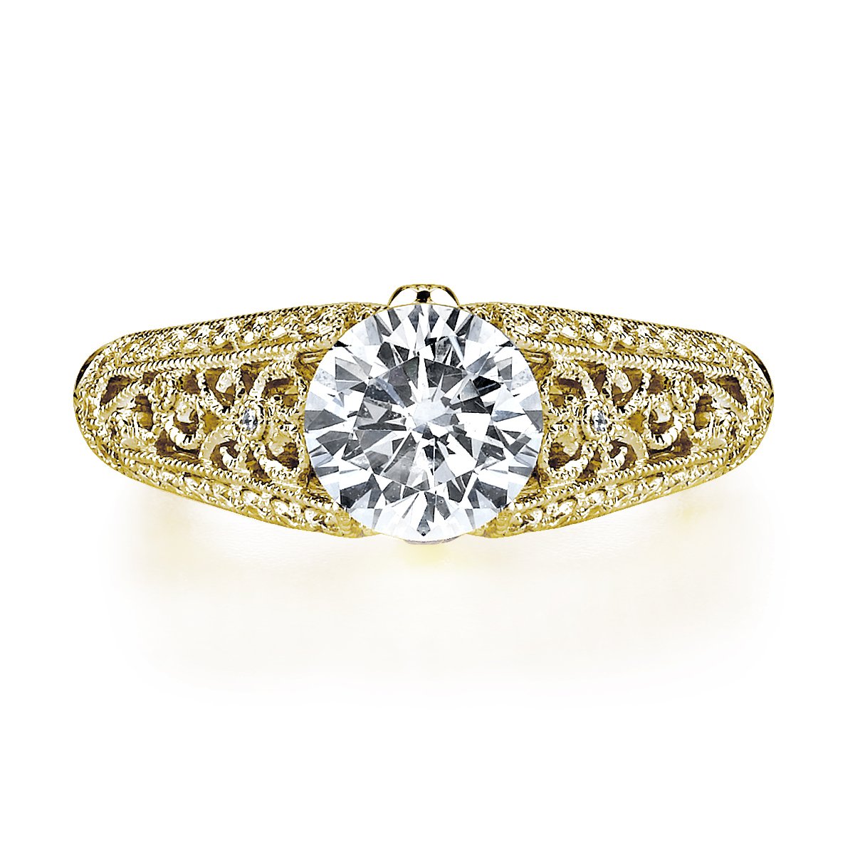 18K YELLOW GOLD DIAMOND ENGAGEMENT RING