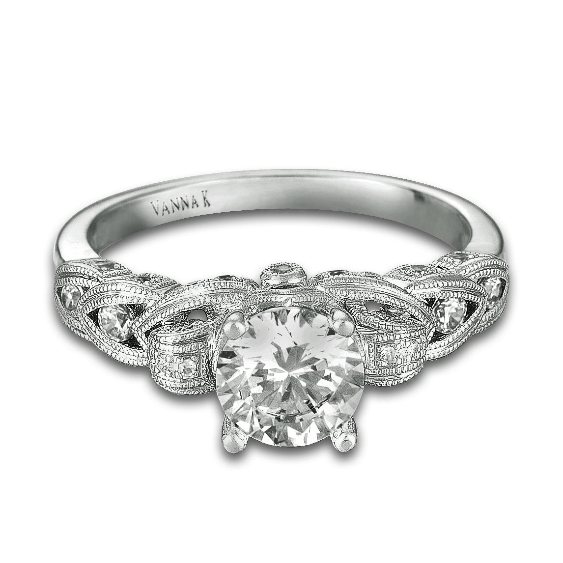 18K WHITE GOLD DIAMOND ENGAGEMENT RING