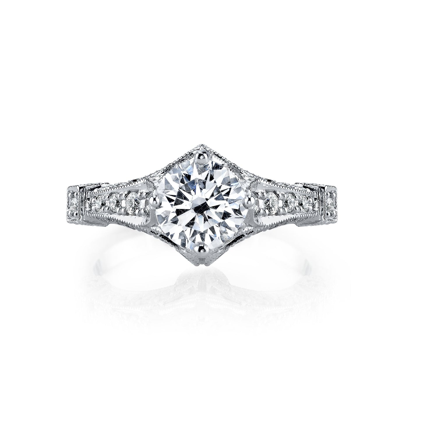 18K WHITE GOLD DIAMOND ENGAGEMENT RING