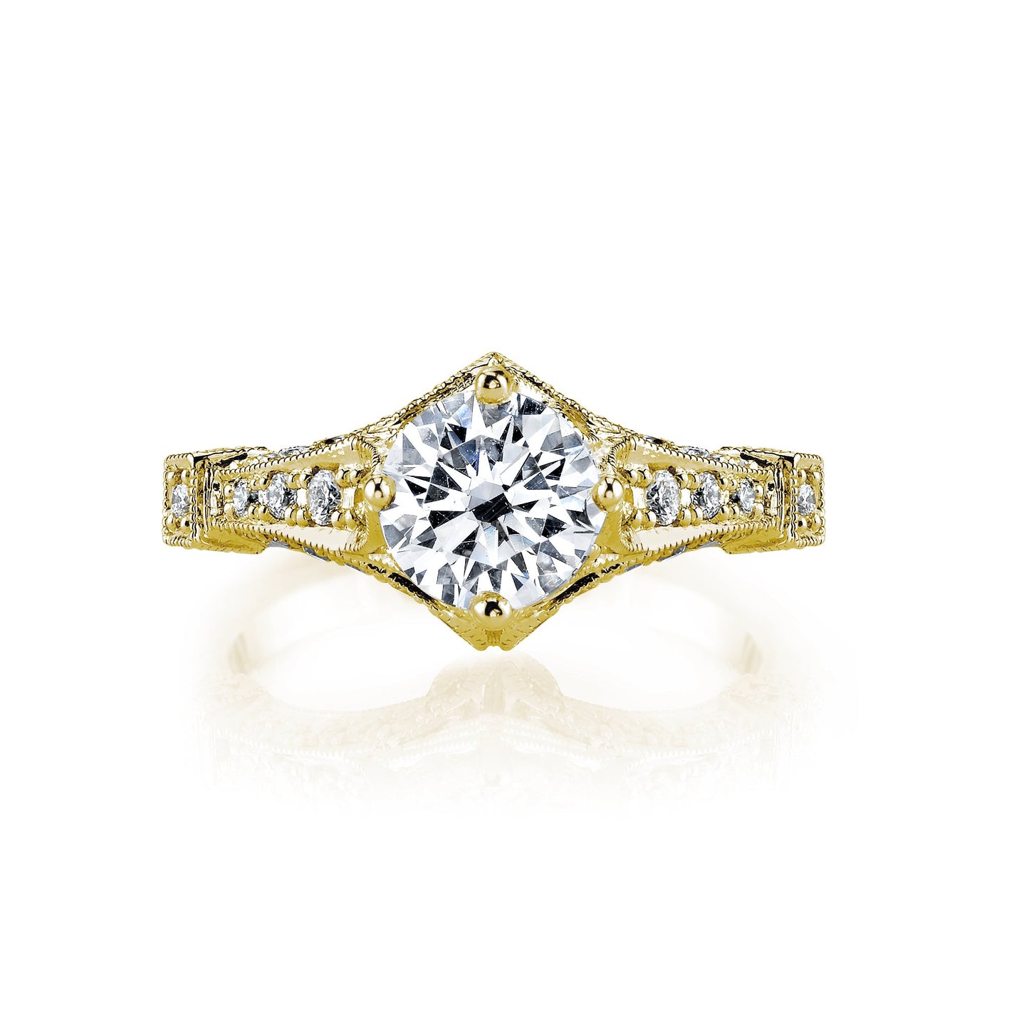 18K YELLOW GOLD DIAMOND ENGAGEMENT RING