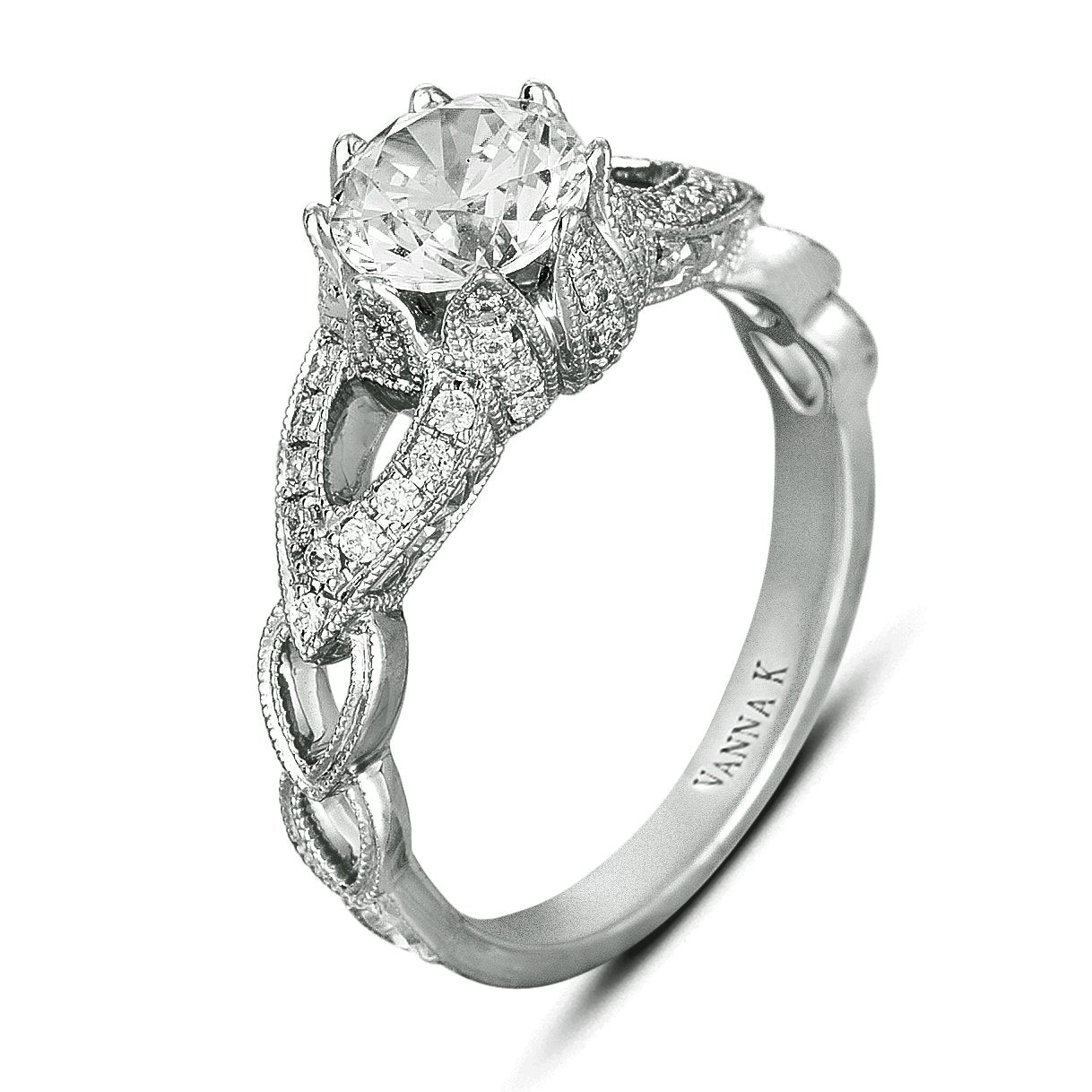 18K WHITE GOLD DIAMOND ENGAGEMENT RING