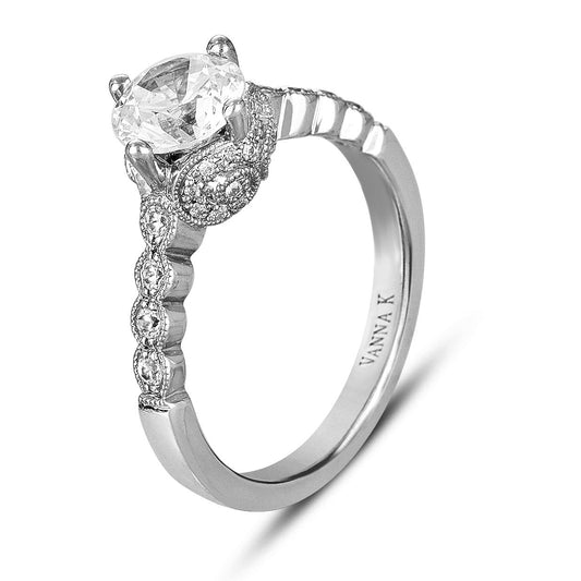 18K WHITE GOLD DIAMOND ENGAGEMENT RING