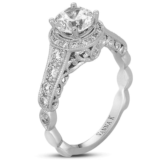 18K WHITE GOLD DIAMOND ENGAGEMENT RING