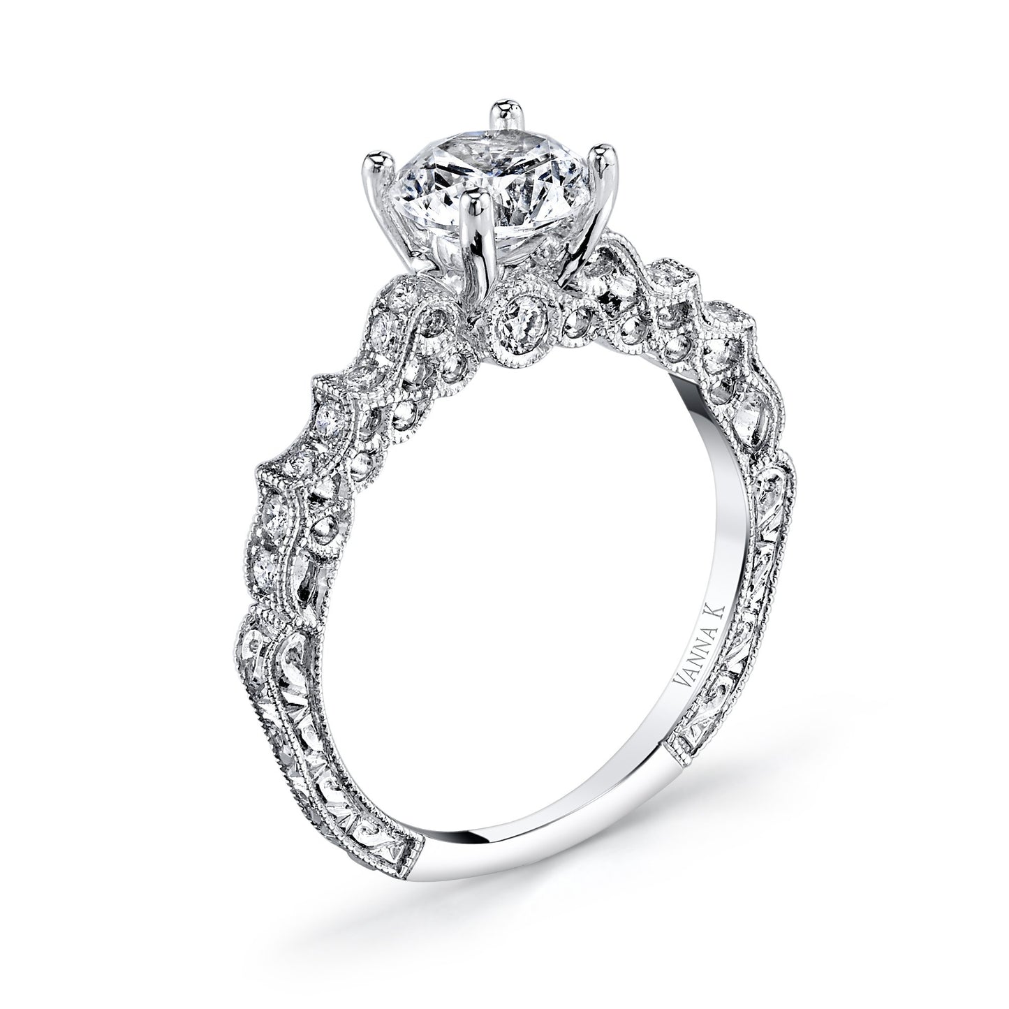 18K WHITE GOLD DIAMOND ENGAGEMENT RING