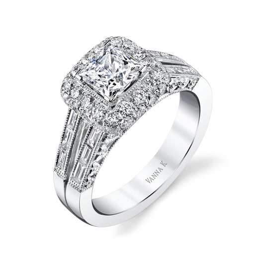 18K WHITE GOLD DIAMOND ENGAGEMENT RING