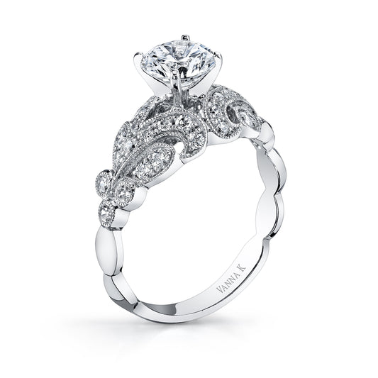 18K WHITE GOLD DIAMOND ENGAGEMENT RING