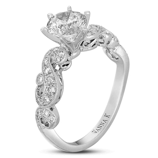 18K WHITE GOLD DIAMOND ENGAGEMENT RING