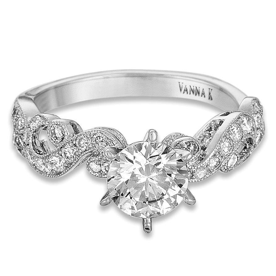 18K WHITE GOLD DIAMOND ENGAGEMENT RING