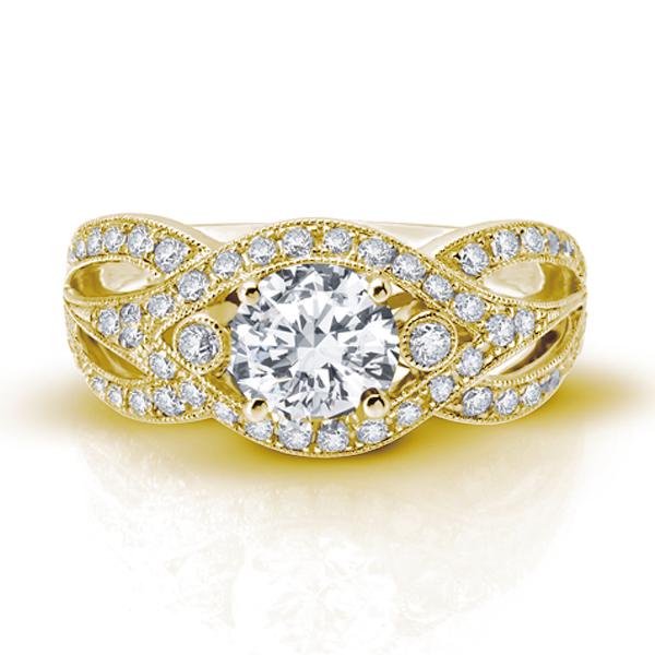 18K YELLOW GOLD DIAMOND ENGAGEMENT RING