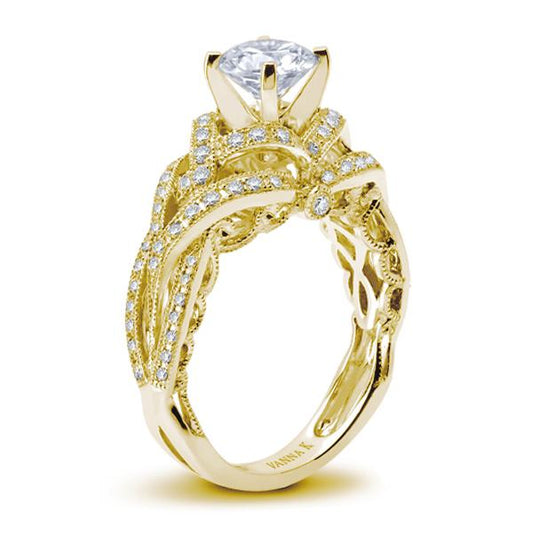 18K YELLOW GOLD DIAMOND ENGAGEMENT RING