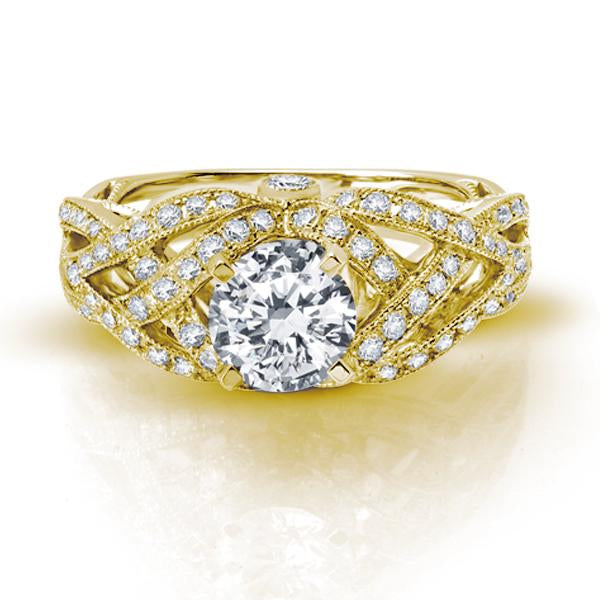 18K YELLOW GOLD DIAMOND ENGAGEMENT RING