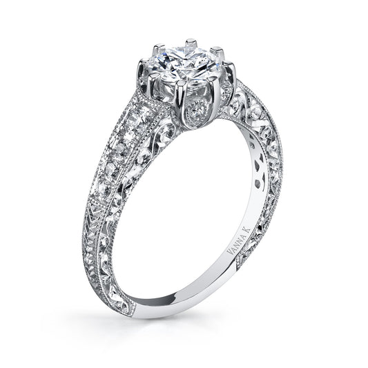 18K WHITE GOLD DIAMOND ENGAGEMENT RING