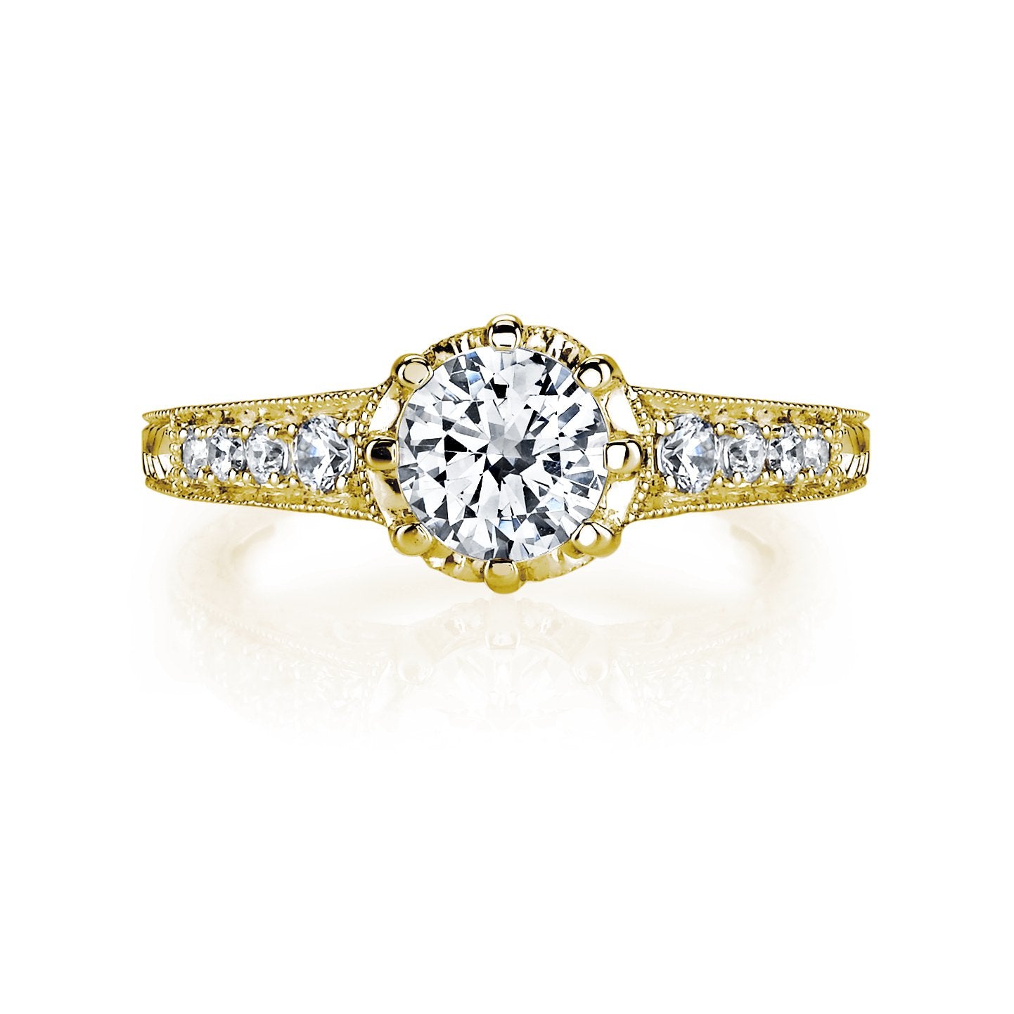 18K YELLOW GOLD DIAMOND ENGAGEMENT RING