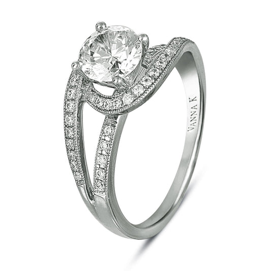 18K WHITE GOLD DIAMOND ENGAGEMENT RING